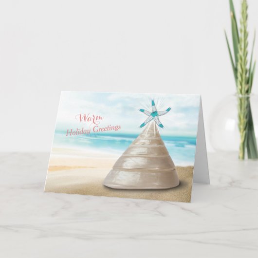 Bericht over de kerstboomkousen van Seashell Feestdagen Kaart (Voorkant)