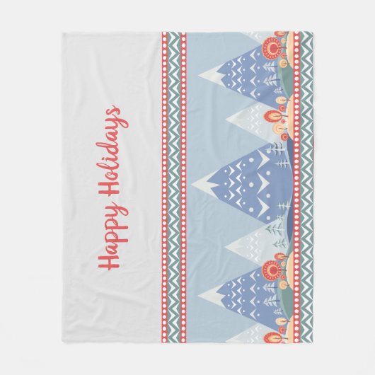 Bericht over de Nordic Winter Mountains Holiday Fleece Deken (Voorkant)