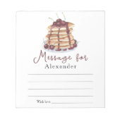 Bericht over de tijdcapsule van de pannenkoeken notitieblok (Voorkant)