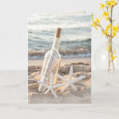 bericht over een gelukkige verjaardag in een fles  kaart (Gele Bloem)