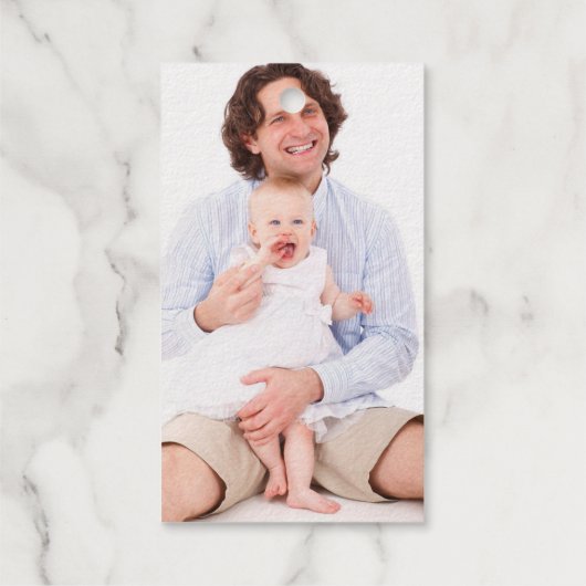 Bericht over Elegant Golden Kerstboom Foto Cadeaulabels (Achterkant)