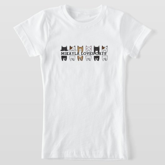 Bericht over Funny Cute Cats Lijst T-shirt (Laagn)
