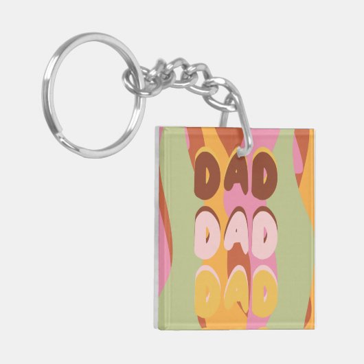 Bericht over moderne vaders dag Retro Pattern Sleutelhanger (Voorkant Links)