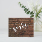 Bericht over updates van Rustic Wood Postponed Wed Briefkaart (Staand voorkant)