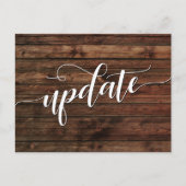 Bericht over updates van Rustic Wood Postponed Wed Briefkaart (Voorkant)
