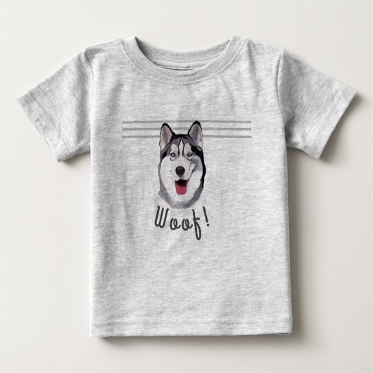 Bericht Siberian Husky Baby Bib T-Shir personalise (Voorkant)