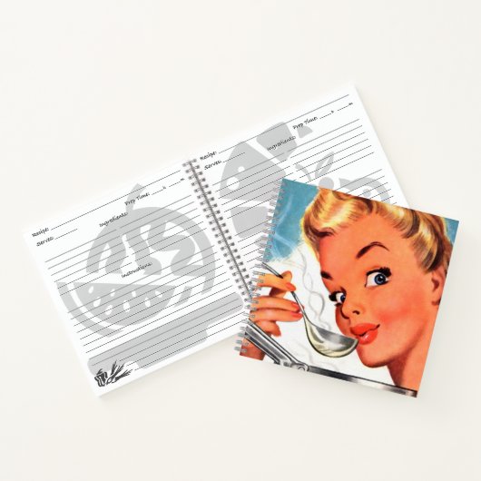 Bericht toevoegen Retro  Recept Notitieboek (Binnen)