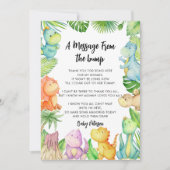 Bericht van de Bump Dinosaurus Baby Shower Kaart (Voorkant)
