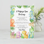 Bericht van de Bump Dinosaurus Baby Shower Kaart (Staand voorkant)