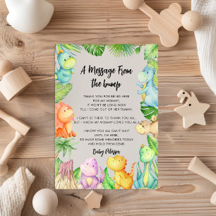 Bericht van de Bump Dinosaurus Baby Shower Kaart