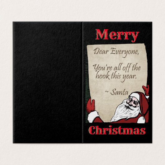 Bericht van de Kerstman - de Nice kaarten van de V (Buitenkant ongevouwen)