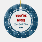 Bericht van de Kerstman voor de Naam van de Douane Keramisch Ornament (Achterkant)