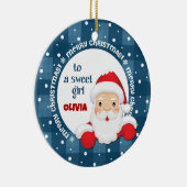 Bericht van de Kerstman voor de Naam van de Douane Keramisch Ornament (Rechts)