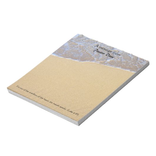 Bericht van de predikant, Beach Sand Note Paper Notitieblok (Linkerzijde)