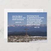 Bericht van de wieg aan het kruis feestdagenkaart (Voorkant / Achterkant)