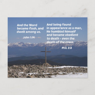 Bericht van de wieg aan het kruis feestdagenkaart