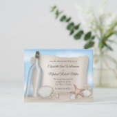 Bericht van een Beach van de Fles sparen de Kaarte Save The Date (Staand voorkant)