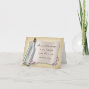 Bericht van een bottelaar ~ Love-notecard Kaart