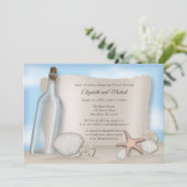 Bericht van een Bottle Beach Honeymoon Shower Kaart (Staand voorkant)