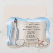 Bericht van een Bottle Beach Vrijgezellenfeest Inv Kaart (Voorkant / Achterkant)