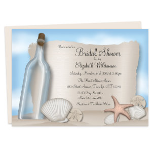 Bericht van een fles - Bridal Shower Invitations Kaart