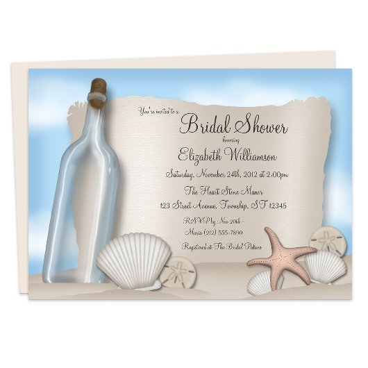 Bericht van een fles - Bridal Shower Invitations Kaart