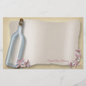 Bericht van een fles ~ horizontale briefpapier (Voorkant)