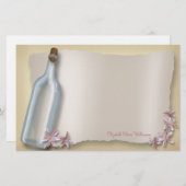 Bericht van een fles ~ horizontale briefpapier (Voorkant / Achterkant)