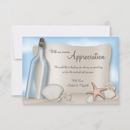 Bericht van een flesje - Beach Bedankt voor je pla (Voorkant)