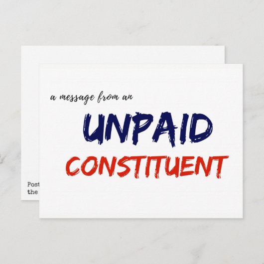 Bericht van een onbetaald constituerend Briefkaart (Voorkant / Achterkant)