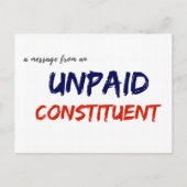 Bericht van een onbetaald constituerend Briefkaart (Voorkant)