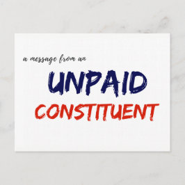 Bericht van een onbetaald constituerend Briefkaart