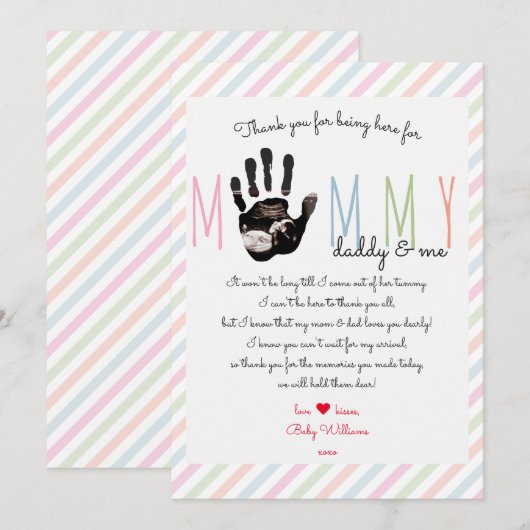 Bericht van het Bump Schattige Ultrasound Baby sho Bedankkaart (Voorkant / Achterkant)