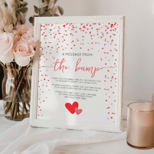 Bericht van het Bump Sign Baby shower Decor Poster