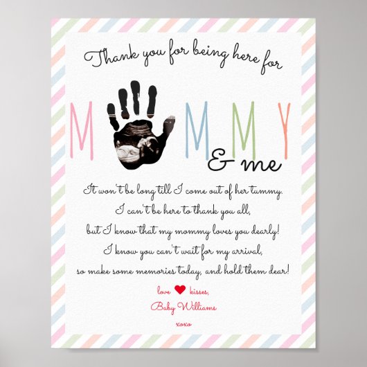 Bericht van het Bump Ultrasound Baby shower Sign Poster (Voorkant)
