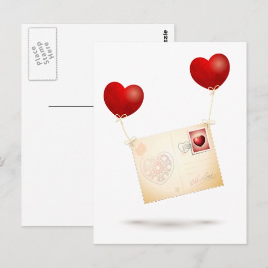 Bericht van Liefde Briefkaart (Voorkant / Achterkant)