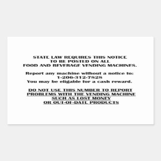 Bericht verkoopautomaat rechthoekige sticker