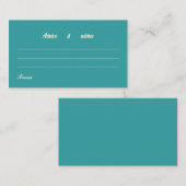 Bericht voor bruiloft Kaart Eenvoudig Blauwgroen (Voorkant / Achterkant)