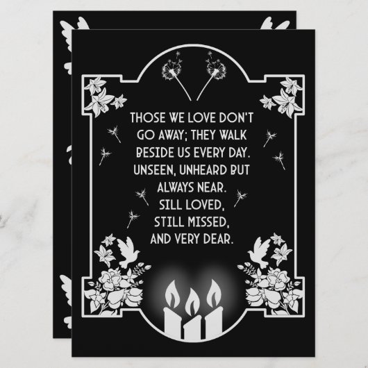 Bericht voor condoleanceondersteuning (Voorkant / Achterkant)