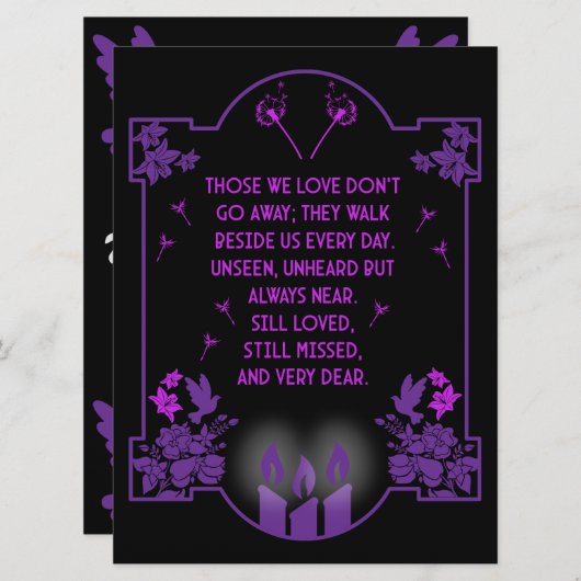 Bericht voor condoleanceondersteuning (Voorkant / Achterkant)