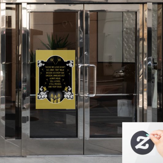 Bericht voor condoleanceondersteuning raamsticker (Kantoordeur)