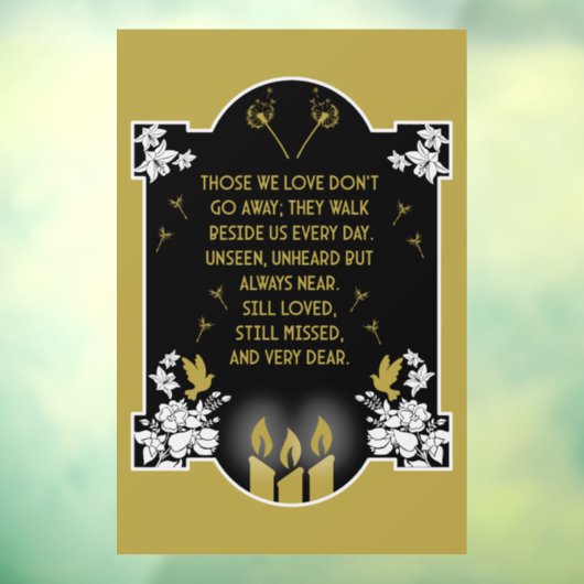 Bericht voor condoleanceondersteuning raamsticker (Vel 3)