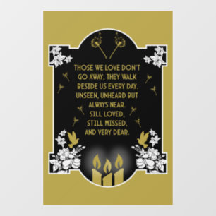 Bericht voor condoleanceondersteuning raamsticker