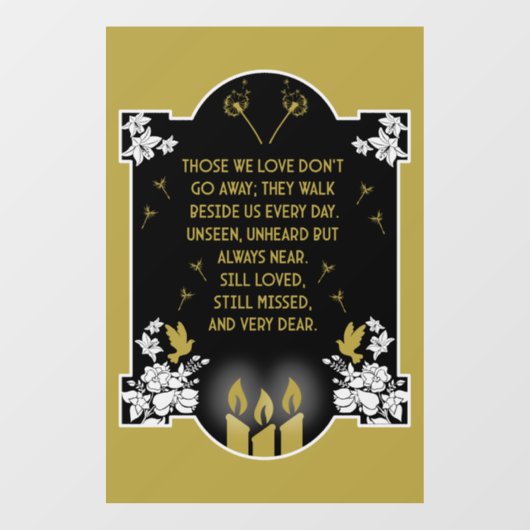 Bericht voor condoleanceondersteuning raamsticker (Vel)