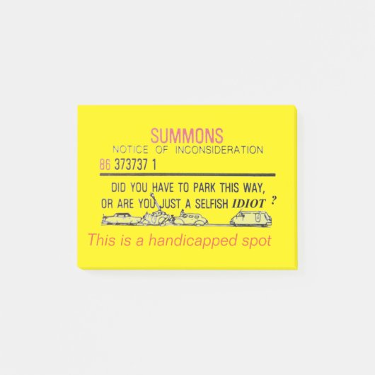 Bericht voor gehandicapte parkeren post-it® notes (Voorkant)
