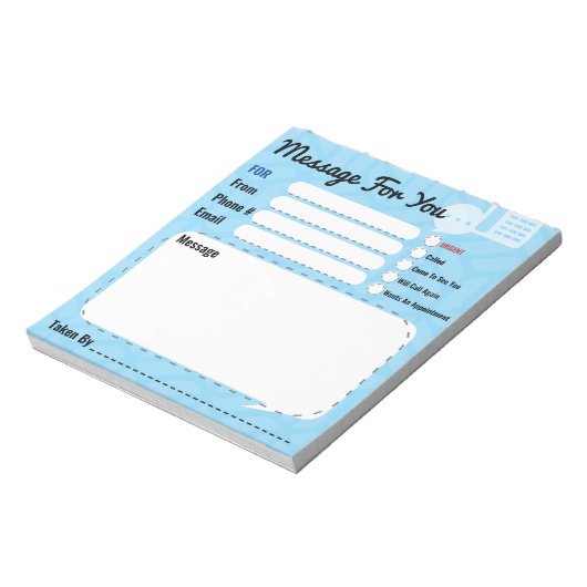 Bericht voor jou Telefoongesprek Blauwe kantoorblo Notitieblok (Linkerzijde)