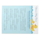 Bericht voor ouders om Baby shower van rubber Duck Notitieblok (Voorkant)