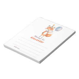 Bericht voor tijdscapsule voor verjaardag van Vos Notitieblok