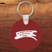 Bericht Vrede wissen Sleutelhanger (Voorkant)