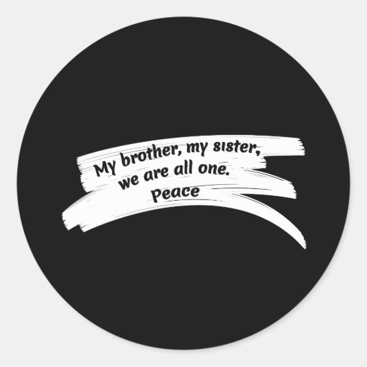 Bericht Vrede wissen verven lijn Ronde Sticker (Voorkant)